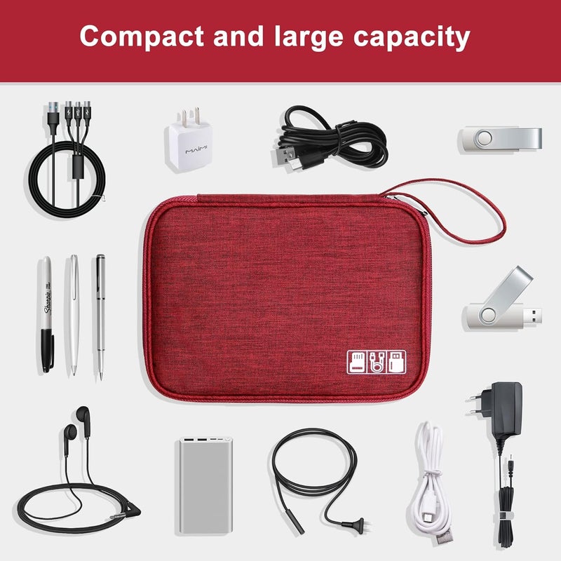 CILLA Travel Cord Organizer Case, Portable Waterproof Storage Bag for Charger, Cord, USB, Power Bank, Earphone, SD Card, Travel Essentials - Image 5